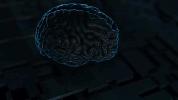 Nft Digital Artificial Intelligence Brain Technology Board — Stock Video