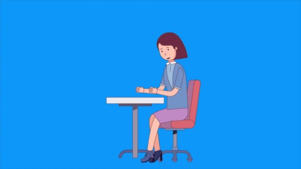 비즈니스 애니메이션에 이야기하는 캐릭터 — 비디오