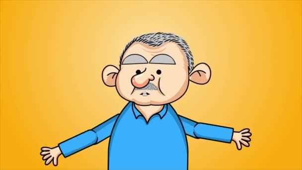 Charakter Spricht Animation Auf Gelbem Hintergrund — Stockvideo