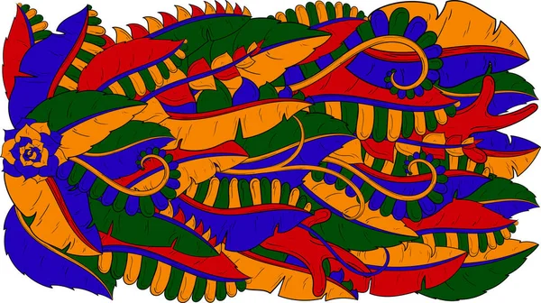Illustration Colorée Abstraite Plante Pétale Fleur Pour Fond Décoration Ornement — Image vectorielle