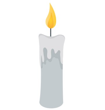 Bir mum. Mum Vektörü illüstrasyonu