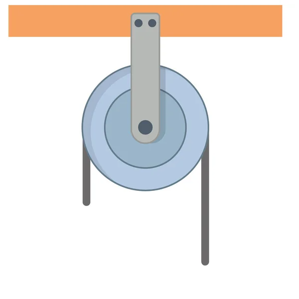 Pulley Icon Flat Style Vector — Stock Vector