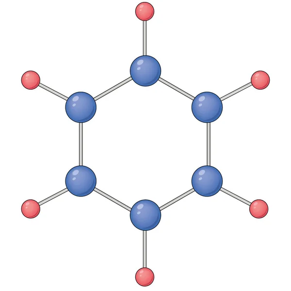 Rysunek Cykloheksanu Cykloheksanu Jest Wytwarzany Przez Uwodornienie Benzenu Obecności Katalizatora — Wektor stockowy