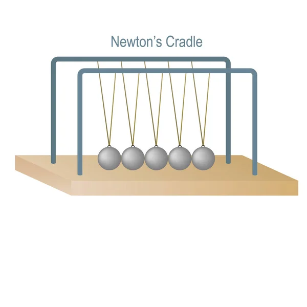 Physics Newton Cradle Vector Illustration — стоковий вектор