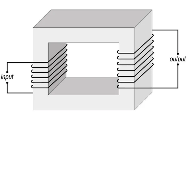 Schéma Transformateur Courant Physique Illustration Vectorielle — Image vectorielle