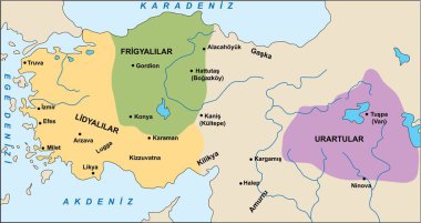 Anadolu ve Anadolu medeniyetleri haritasında Türk medeniyetleri kuruldu