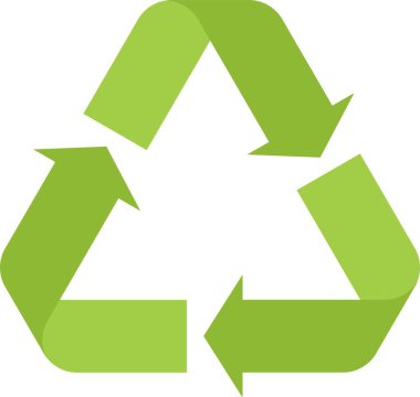 Geri dönüşüm simgesi. Geri dönüştürülmüş materyal sembolü. Geri dönüştürülmüş işaret.