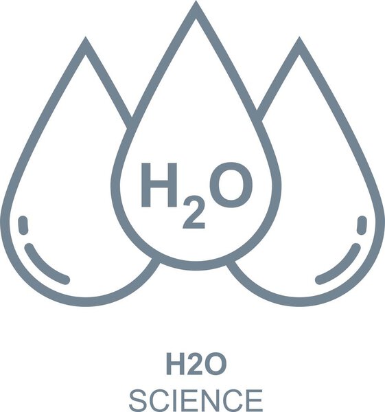 H2o icon. H2o linear symbol design from Science collection.