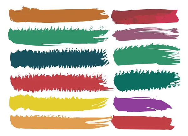 stock vector vector abstract colorful grunge brush stroke set collection