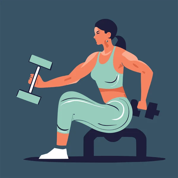 Woman Dumbbell Weights Vector Illustration Design — Stock Vector