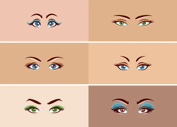 Vektor Illustration Kvinna Med Vackra Ögon — Stock vektor