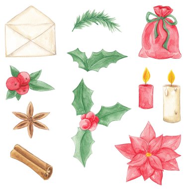 Yeni yılın boyalı suluboya desenleri. Noel zamanı. Noel baskısı. Masa örtüsü. Kış tatili. 25 Aralık. Gelenekler. Kusursuz desen. Suluboya. Noel havasında mumlar. Selamlar. Temizlik Defteri