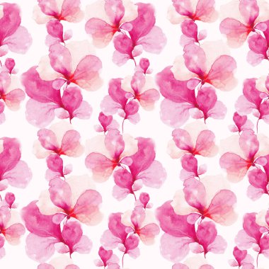 Pembe kalpler. Elle çizilmiş suluboya, pürüzsüz kalp deseni. Sevgililer Günü. 14 Şubat. Kış tatili. Şubat. Çiftler kanunu. Sevgi. Pembe arka plan. Doku. Bahar. Çiçekler.