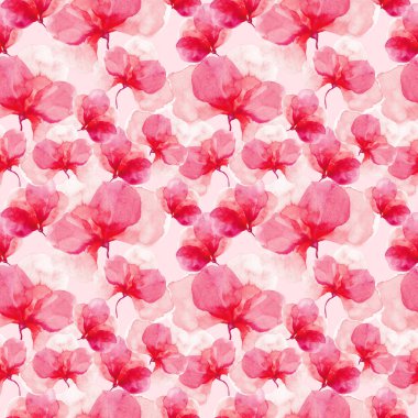 Pembe kalpler. Elle çizilmiş suluboya, pürüzsüz kalp deseni. Sevgililer Günü. 14 Şubat. Kış tatili. Şubat. Çiftler kanunu. Sevgi. Pembe arka plan. Doku. Bahar. Çiçekler.