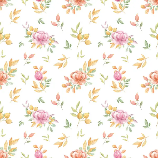 Kusursuz suluboya çiçek deseni. Sonbahar. Kumaş kalıbı. Ev yapımı tekstil. Masa örtüsü. Suluboya. Doku. Albüm koleksiyonu. Sonbahar Çiçekleri. Bahar. Düğün davetiyeleri. Tatiller