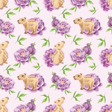 Capybara, suluboya desenleri çiziyordu. Suluboya kapibaralar. Doğa. Portakallar. Capybara baskısı. Şirin, dost canlısı hayvanlar. Ev yapımı tekstil. Geçmişi. Turunçgil meyvesi. Bahar. Yaz. Japonya. Çin. Capybar
