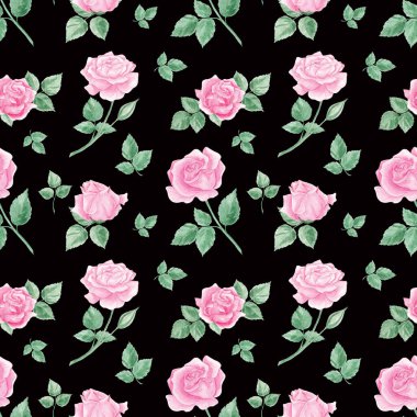 Güller pürüzsüz gül desenli. Pembe güller. Çiçekler, çiçekler. İç mekan. Ev yapımı tekstil. Temizlik kitabı. Duvar kağıdı. Gül rengi. Suluboya, doku. vintage