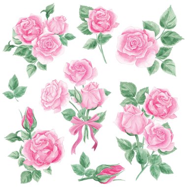 Güller pürüzsüz gül desenli. Pembe güller. Çiçekler, çiçekler. İç mekan. Ev yapımı tekstil. Temizlik kitabı. Duvar kağıdı. Gül rengi. Suluboya, doku. vintage