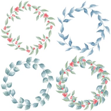 Noel, kış motifleri. Kırmızı böğürtlen, ökseotu. Bir tutam ökseotu. Çam dalı. Koniler, orman motifleri. Ev yapımı tekstil, masa örtüsü. Noel zamanı. Noel deseni. Klip sanatı. Yeni yıl. Kış.