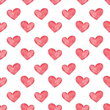 Sevgililer Günü, sevgililer günü. Birbirine aşık çiftler. Kalpli kusursuz desen. Kalp izleri. Kumaş için baskı. Ambalaj kağıdı deseni. Hediye kağıdı. 14 Şubat.