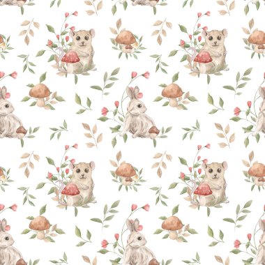 Orman hayvanları, sihirli orman. Mantarlar, sivri sinekler. Kelebekler. Tilki, tavşan, sincap, sincap, fare. Salyangoz Hayvanlar ve mantarlarla dolu orman kompozisyonları. Cottagecore 'da. Dekorasyon. Koleksiyon Defteri.