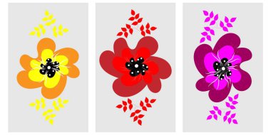 güzel çiçek tasarımı, vektör illüstrasyonu.