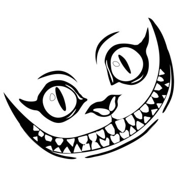 Cheshire cat with a wide smile, vector illustration clipart