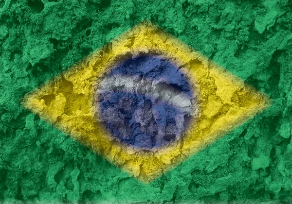 Arkaplan Olarak Brezilya Bayrağı Dokusu — Stok fotoğraf