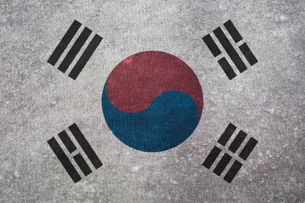 Textura Korejské Vlajky Jako Pozadí — Stock fotografie
