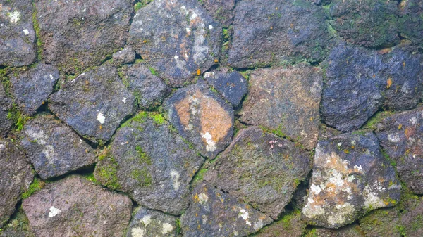 Mossige Stenen Muur Als Achtergrond — Stockfoto