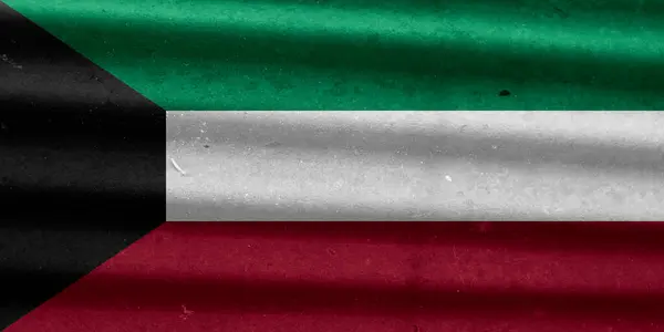 Textura Příznaku Kuvajtu Jako Pozadí — Stock fotografie