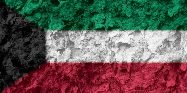 Textura Příznaku Kuvajtu Jako Pozadí — Stock fotografie