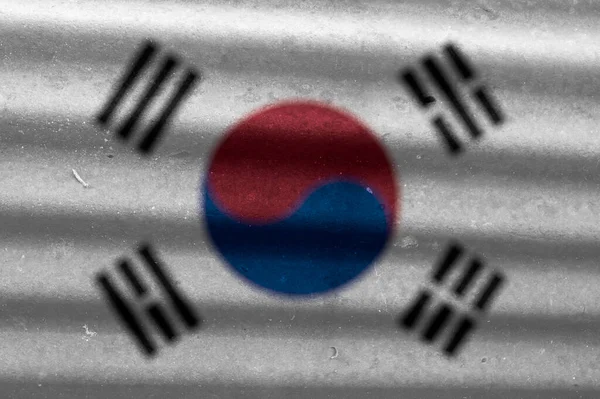 Κορεάτικη Σημαία Υφή Φόντο — Φωτογραφία Αρχείου