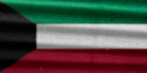Koeweit Vlag Textuur Als Achtergrond — Stockfoto