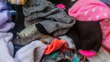 arkaplan olarak çorap yığını