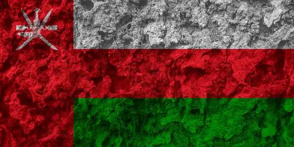 Oman Σημαία Υφή Φόντο — Φωτογραφία Αρχείου