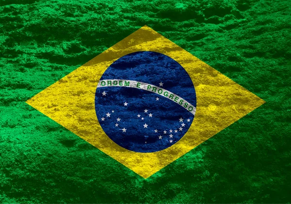 Tekstura Flagi Brazylijskiej Jako Tło — Zdjęcie stockowe