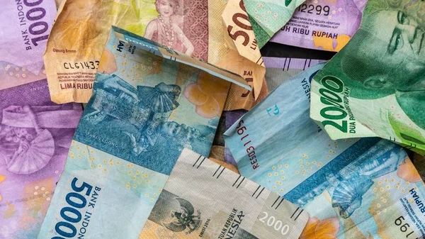 Pile Rupiah Banknotes Background — Stock Photo, Image