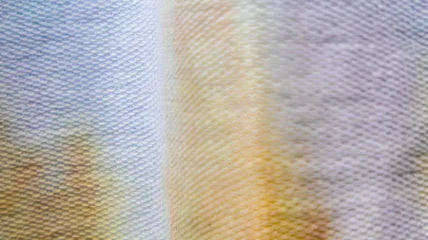 Textura Tela Blanca Con Patrón Amarillo Azul Como Fondo — Foto de Stock