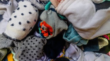 arkaplan olarak çorap yığını