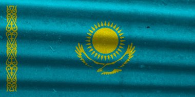 Arkaplan olarak kazakistan bayrak dokusu