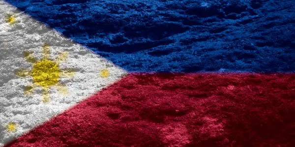 Textura Bandeira Filipina Como Fundo — Fotografia de Stock