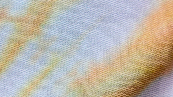 Arkaplan Olarak Sarı Mavi Desenli Beyaz Kumaş Dokusu — Stok fotoğraf