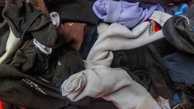 arkaplan olarak çorap yığını