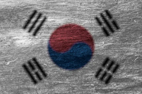 Textura Bandeira Coreana Como Fundo — Fotografia de Stock