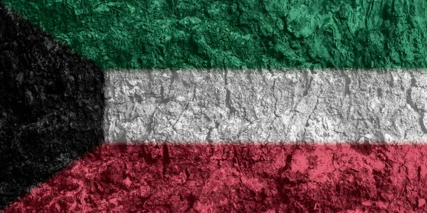 Kuwait Σημαία Υφή Φόντο — Φωτογραφία Αρχείου