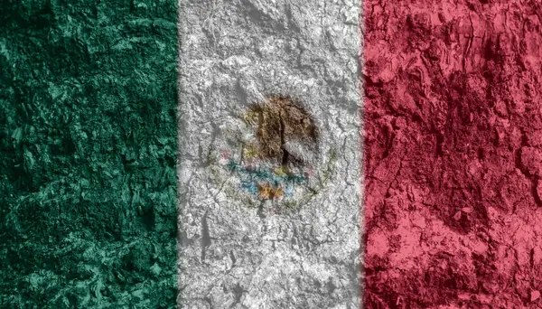 Mexikanska Flagga Konsistens Som Bakgrund — Stockfoto