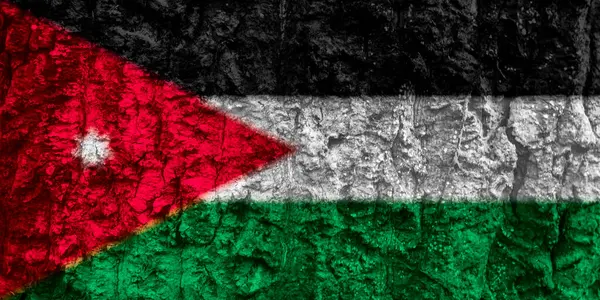 背景为约旦国旗纹理 — 图库照片