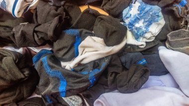 arkaplan olarak çorap yığını