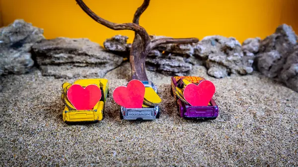 Мінахаса Індонезія Грудень 2022 Року Іграшкові Автомобілі Перевозять Серця — стокове фото